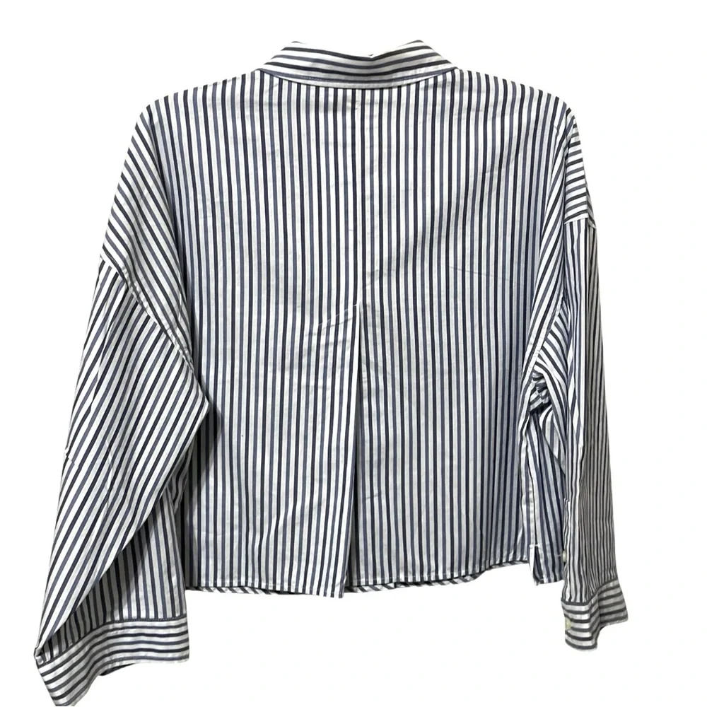 Everlane Boxy Striped Button Front Shirt Size Large New - Picture 6 of 12